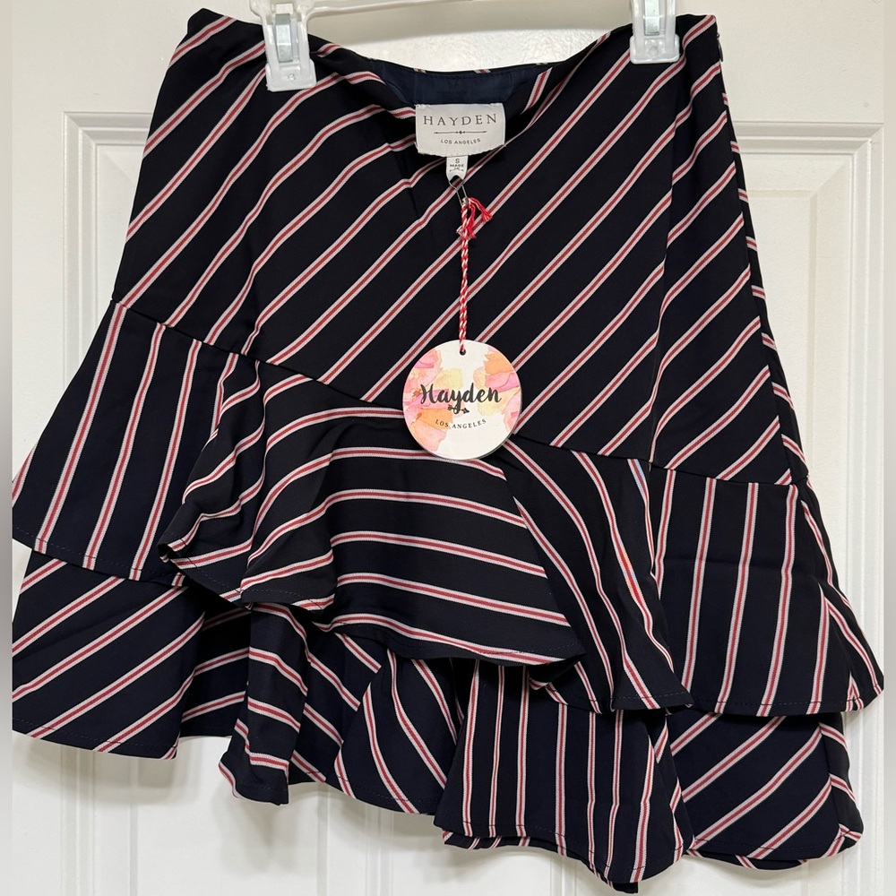 Hayden Navy Striped Women's Skirt